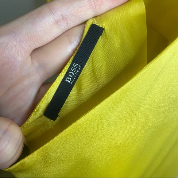 How To Lose a Guy in Ten Days DRESS!! Boss Hugo Boss Yellow Silk Gown. Size 6. - Picture 8 of 15